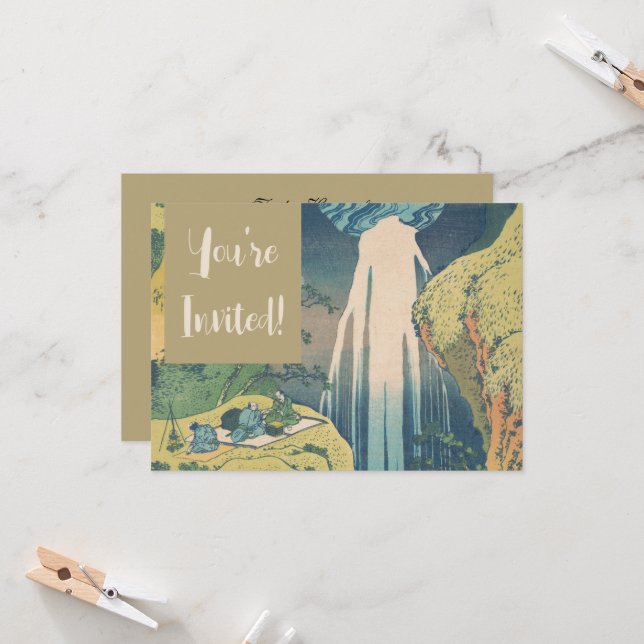 Invitación Hokusai Amida cae cascada (Anverso/Reverso In Situ)