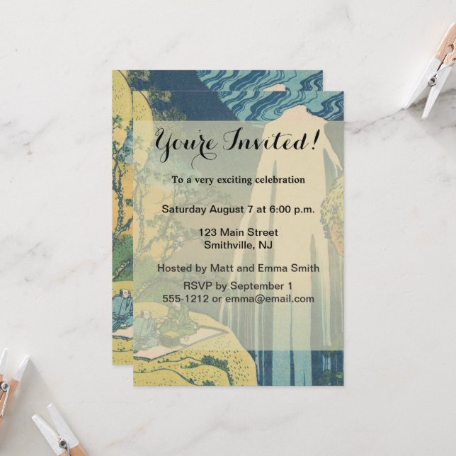 Invitación Hokusai Amida cae cascada (Anverso/Reverso In Situ)