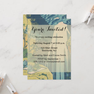 Invitación Hokusai Amida cae cascada