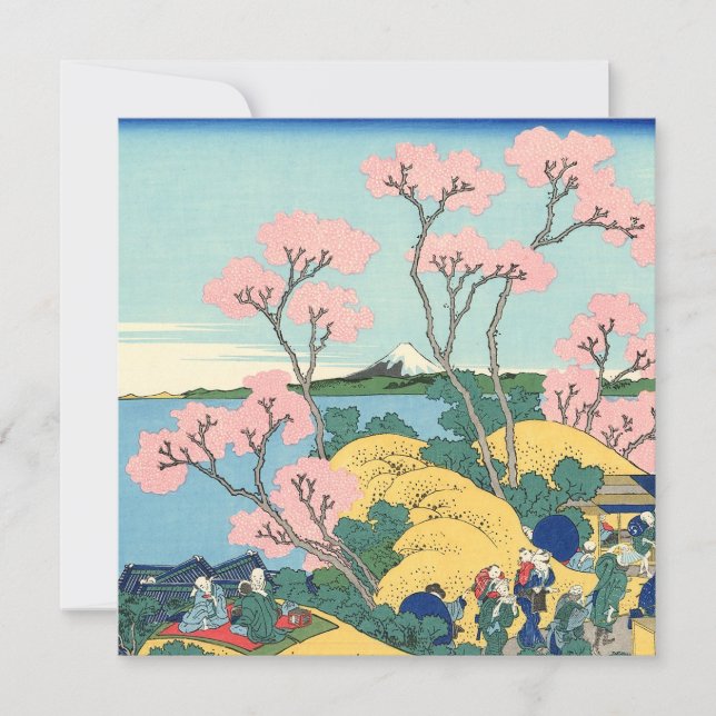 Invitación Hokusai Fuji de Gotenyama en el Tōkaidō (Anverso)