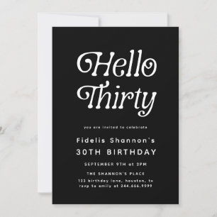Invitación Hola 30 años retro moderno