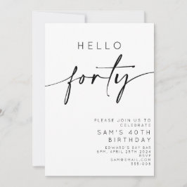 Invitación Hola 40 cumpleaños