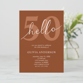 Invitación Hola 50 Boho Chic Terracota Fiesta de Cumpleaños 5