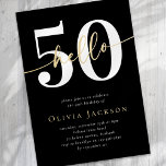 Invitación Hola 50 Fiesta de 50º Cumpleaños<br><div class="desc">🎉 Invitar a amigos y familiares a celebrar en una fiesta de cumpleaños número 50 con esta divertida invitación. Todos los productos son creados por Zazzle y enviados a tu puerta dondequiera que estés en el mundo. Haga clic en el icono del camión pequeño para ver cuándo pueden entregar 🚚...</div>