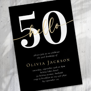 Invitación Hola 50 Fiesta de 50º Cumpleaños
