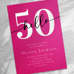Invitación Hola 50 Fiesta de 50º Cumpleaños<br><div class="desc">🎉 Invitar a amigos y familiares a celebrar en una fiesta de cumpleaños número 50 con esta divertida invitación. Todos los productos son creados por Zazzle y enviados a tu puerta dondequiera que estés en el mundo. Haga clic en el icono del camión pequeño para ver cuándo pueden entregar 🚚...</div>