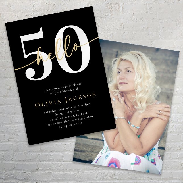 Invitación Hola 50 Foto Fiesta de los cincuenta años (Subido por el creador)