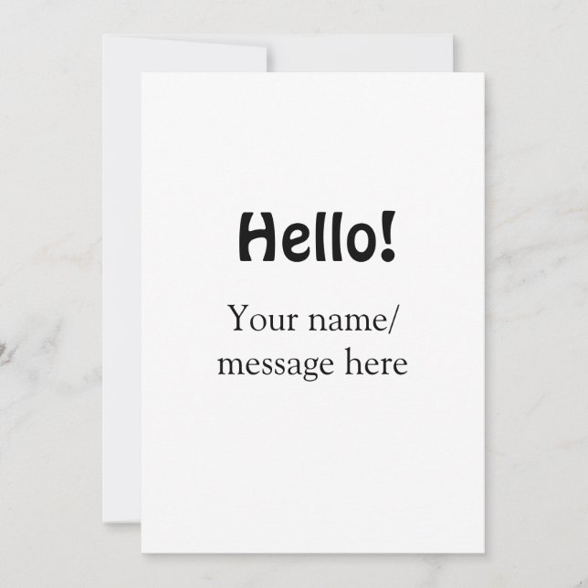 Invitación Hola agregar mensaje de nombre simple mínimo tem d (Anverso)