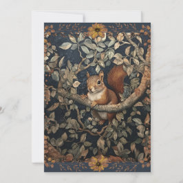 Invitación Hola, ardilla roja en un árbol