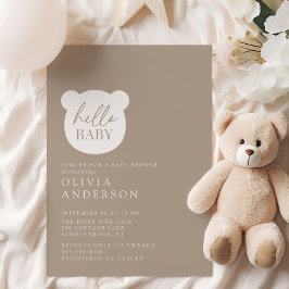 Invitación Hola Baby Bear Baby Shower