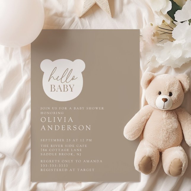 Invitación Hola Baby Bear Baby Shower (Subido por el creador)