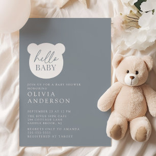 Invitación Hola Baby Bear Baby Shower