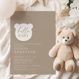 Invitación Hola Baby Bear Baby Shower