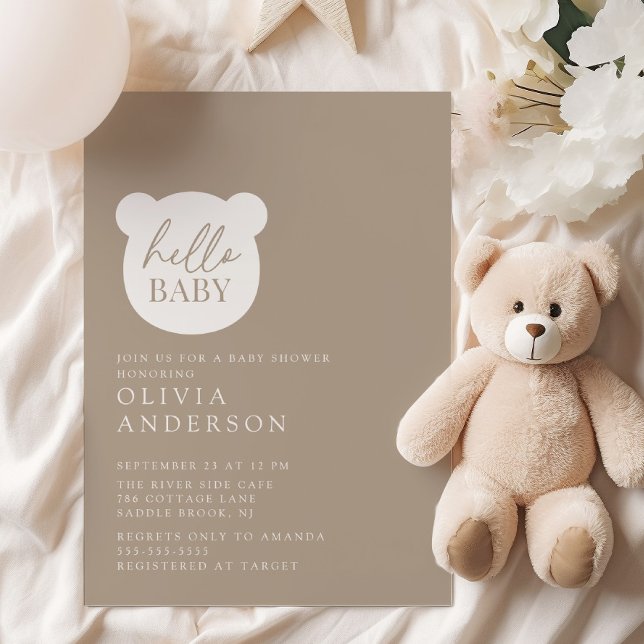 Invitación Hola Baby Bear Baby Shower (Subido por el creador)