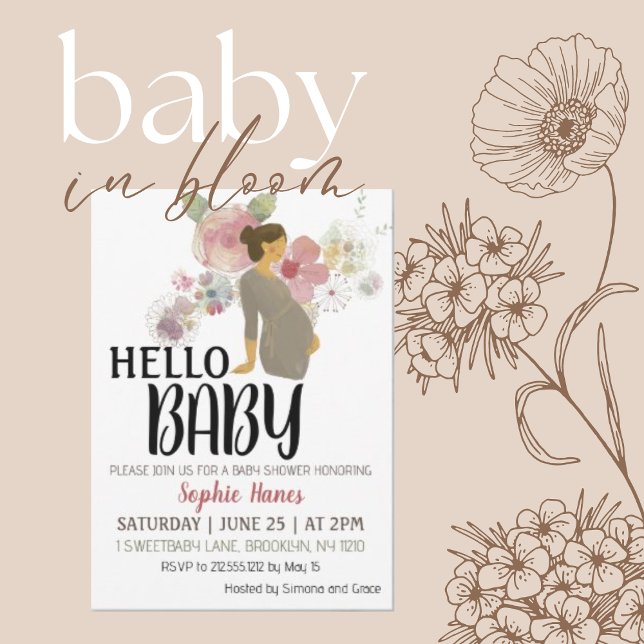 Invitación Hola Baby Boho Baby Shower Botanical (Subido por el creador)