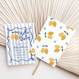 Invitación Hola Baby Lemon Boys Baby Shower