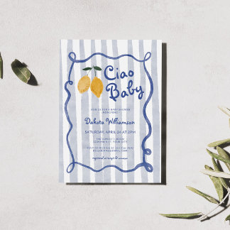 Invitación Hola Baby Lemon Boys Baby Shower