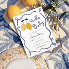 Invitación Hola Baby Lemon Italiano Amalfi Boys Baby Shower