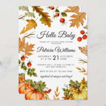 Hola Baby Pumpkin Foliage Autumn Baby Shower