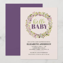 Hola Baby Purple Wreath Baby Shower