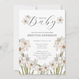 Invitación Hola Baby Spring Flowers Baby Shower