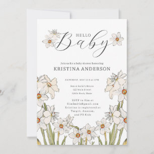 Invitación Hola Baby Spring Flowers Baby Shower