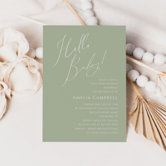 Invitación ¡Hola Bebé! Baby Shower (Subido por el creador)
