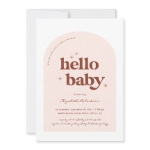 Hola, bebé | Baby Shower Rosa y Terracota retro