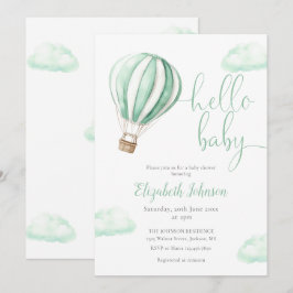 Invitación Hola bebé Balón de aire caliente Baby Shower Neutr