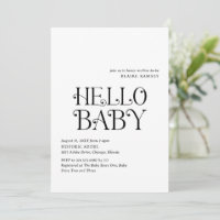 Hola bebé Black White Modern Baby Shower