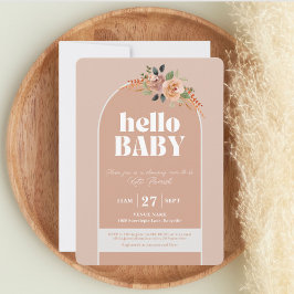 Invitación Hola bebé, Boho Modern Baby Shower