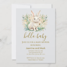 Hola Bebé Boho Neutral Conejo 