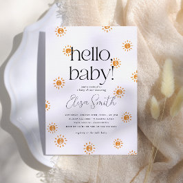Invitación Hola, bebé | Boho Sunshine Baby Shower