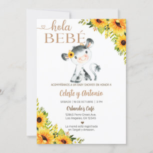 Invitación Hola bebé chica bebé, invito, español.
