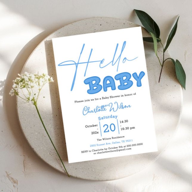 Invitación Hola Bebé Elegante Fiesta de Bebé (Subido por el creador)