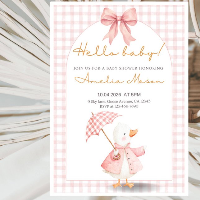 Invitación ¡Hola Bebé! Fiesta de Baby Shower de Ganso (Subido por el creador)