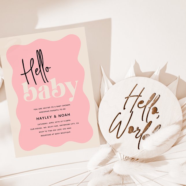 Invitación Hola, bebé, fresa y crema Baby Shower (Subido por el creador)
