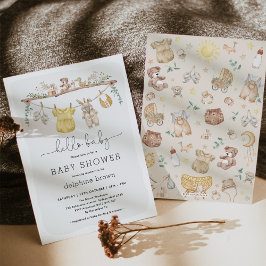 Invitación Hola, bebé | Moderna Ducha de Ropa Boho Baby