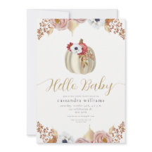 Hola Bebé Oro Otoño Floral Botánico Baby Shower