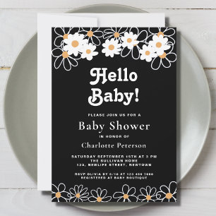 Invitación Hola bebé Sexo-Neutral Daisy Baby Shower