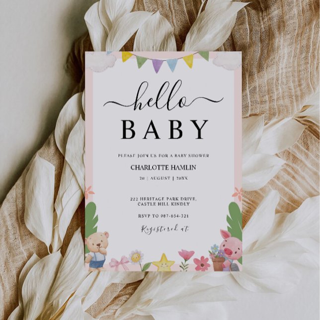 Invitación Hola boda de Baby Shower (Hello Baby Shower wedding Invitation)