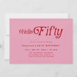 Invitación Hola Cincuenta Años Modernos Retro 50