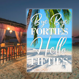 Invitación Hola Cincuenta Escenarios de Playa 50 cumpleaños