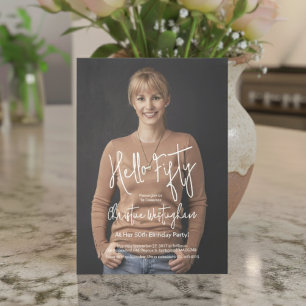 Invitación Hola Cincuenta Foto 50 Cumpleaños Quincuagésimo