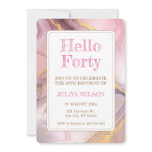 Hola cuarenta purpurinas de oro fiesta de cumpleañ