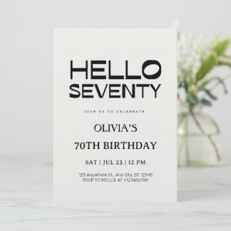 Invitación Hola Cumpleaños Chic 70