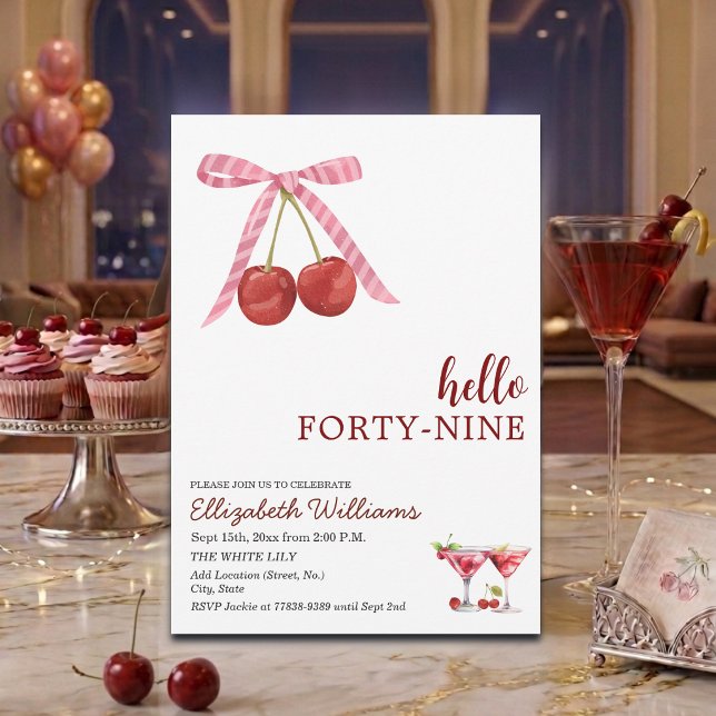 Invitación Hola Cumpleaños Cuarenta y Nueve Fiesta Martini de (Subido por el creador)