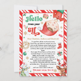 Invitación Hola desde la Carta de Llegada de Elf Estoy de vue