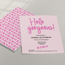 Hola Día de Galentine hermoso xoxo rosa personaliz