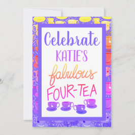 Invitación Hola fabulosa fiesta de cumpleaños de 40 a 4 tés